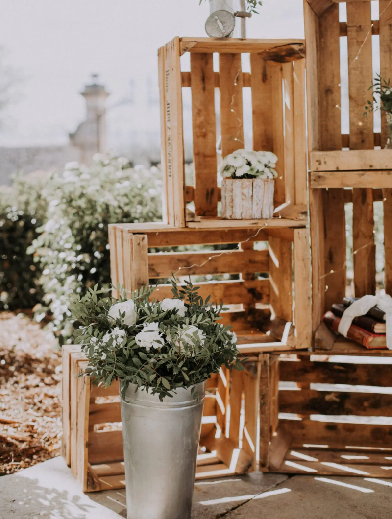 Décoration mariage caisses en bois Décoration mariage caisses en bois