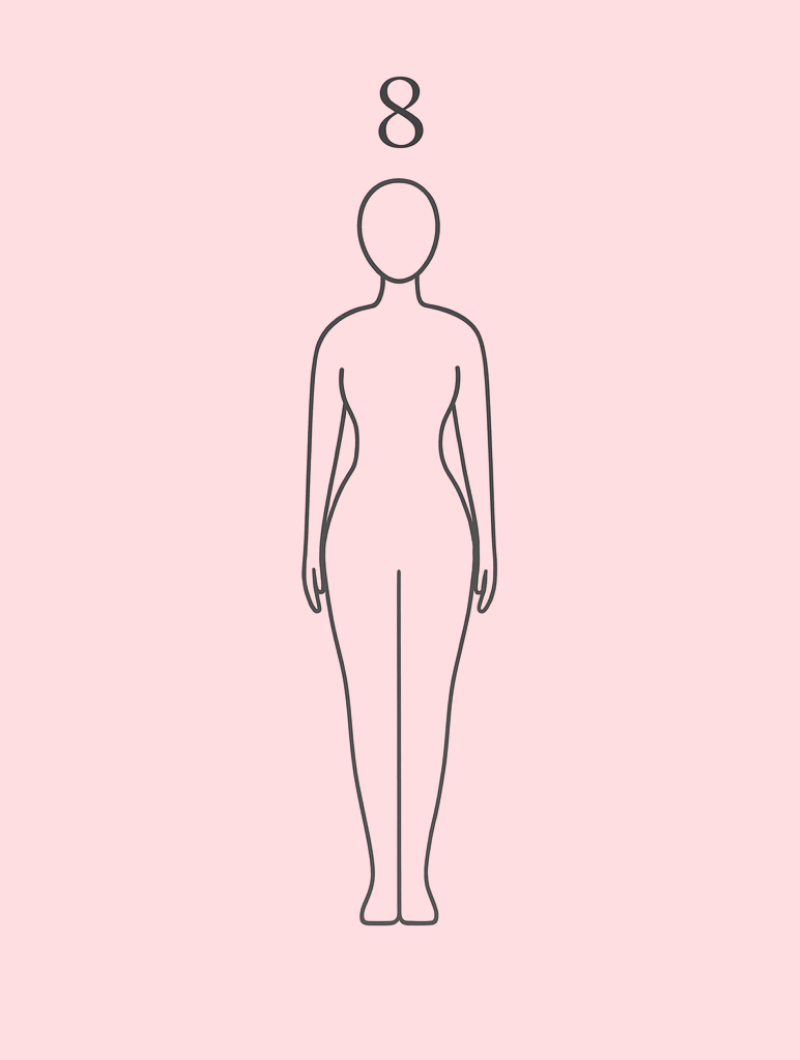 Morphologie en 8 (taille marquée, épaules et hanches équilibrées) Morphologie en 8 (taille marquée, épaules et hanches équilibrées)