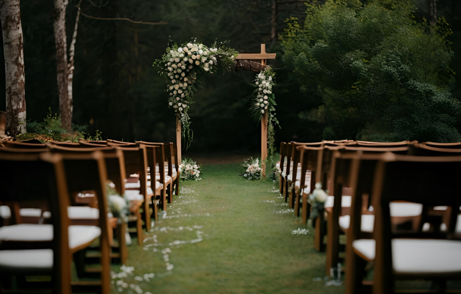 Arche pour cérémonie de mariage en plein air Arche pour cérémonie de mariage en plein air