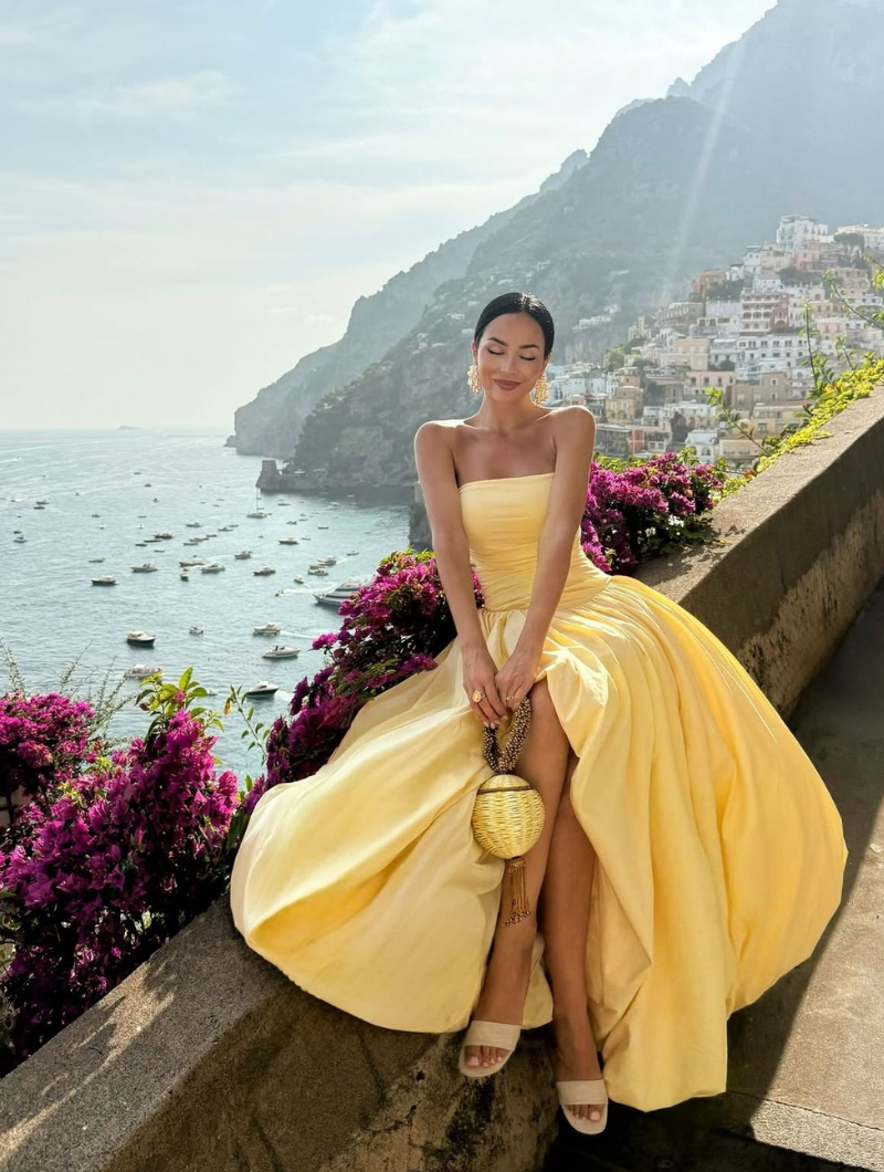 Robe invitée mariage Dolce Vita jaune amalfi Robe invitée mariage Dolce Vita jaune amalfi