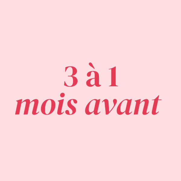 3 à 1 mois avant le mariage : checklist