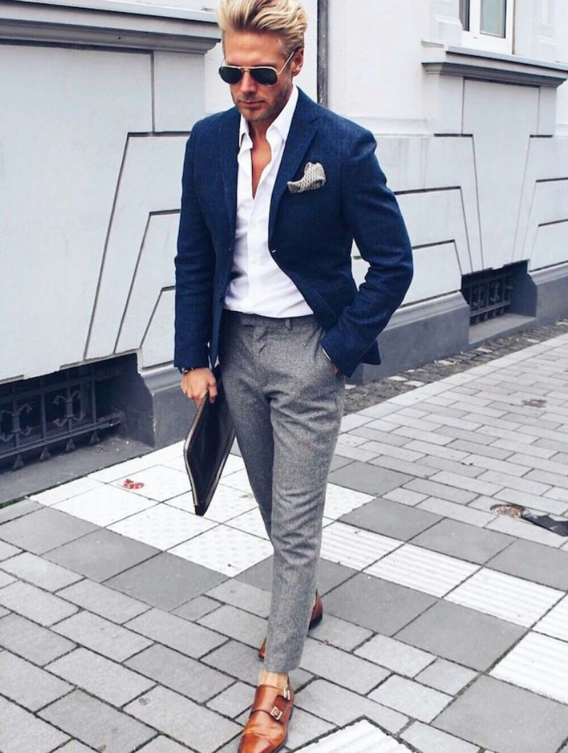 Look invité homme costume dépareillé décontracté Look invité homme costume dépareillé décontracté