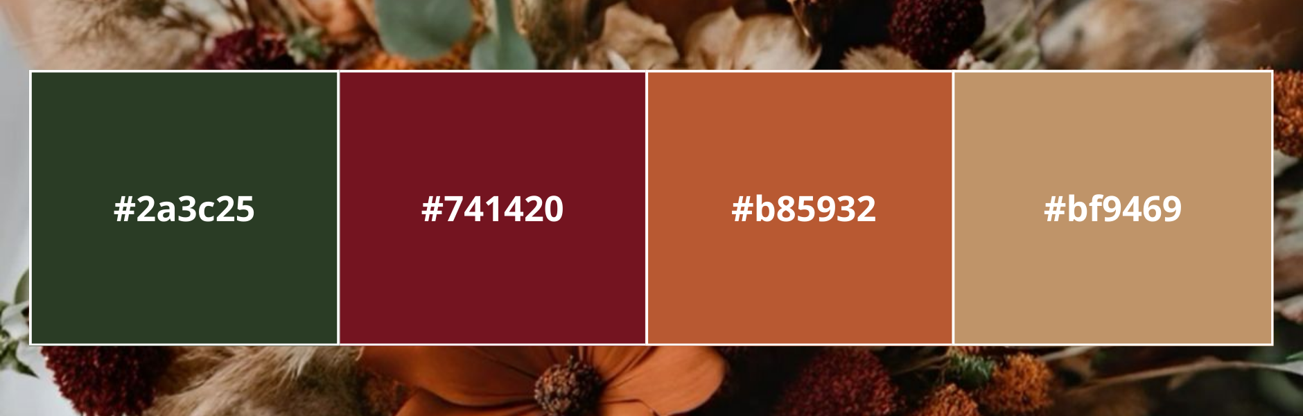 Moodboard palette octobre automne mariage