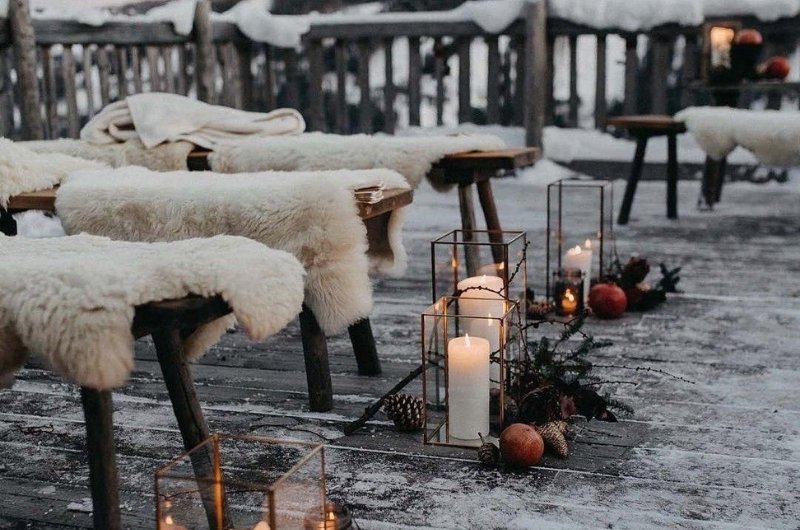 Plaid mariage en hiver pour cérémonie laïque