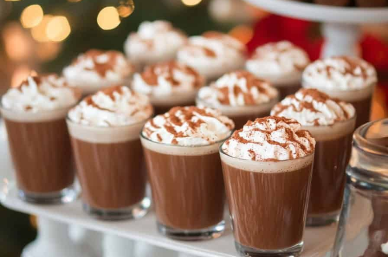 Bar à chocolats chauds pour mariage hivernal