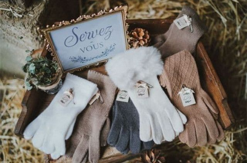 Bar à gants d'hiver pour invités