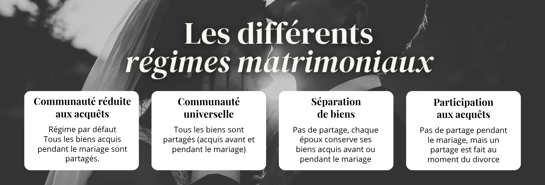 Les différents régimes matrimoniaux en france